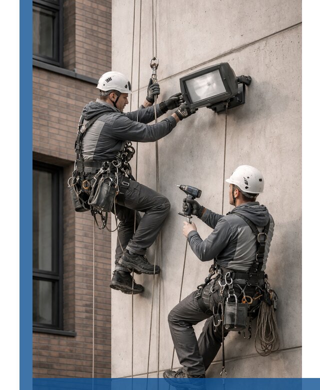 Профессиональный монтаж фасадных прожекторов в Ртищеве под ключ