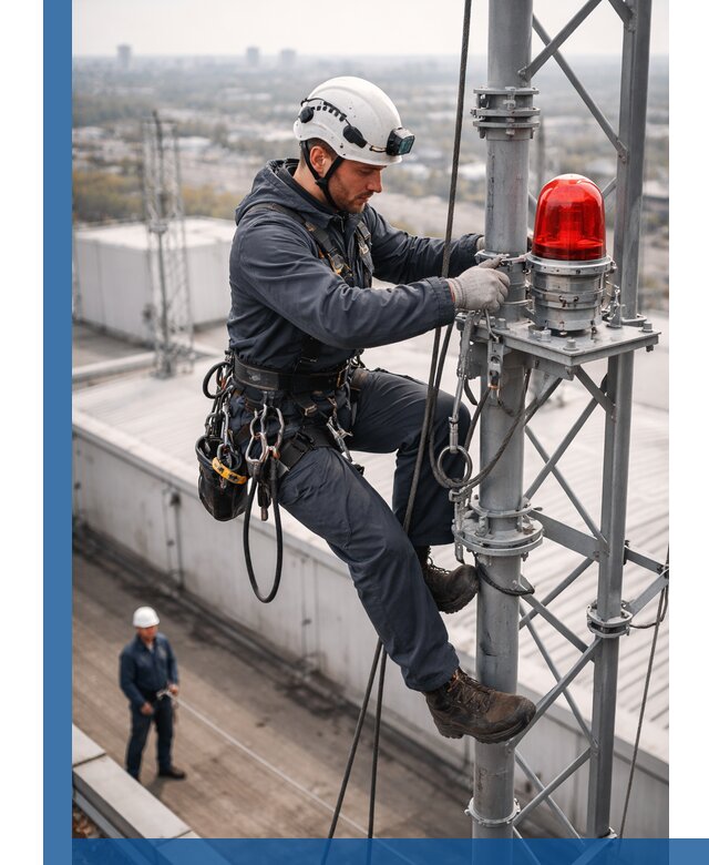 Монтаж заградительных огней и обслуживание объектов в Ртищеве
