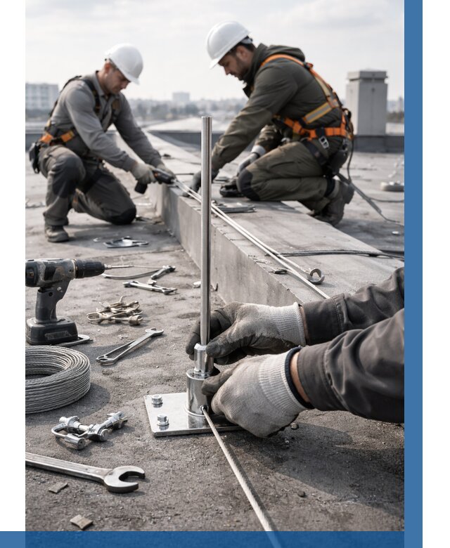 Монтаж молниезащиты на кровле в Ртищеве цена от 25538 р. | ВЫСОТНИК-Ртщ