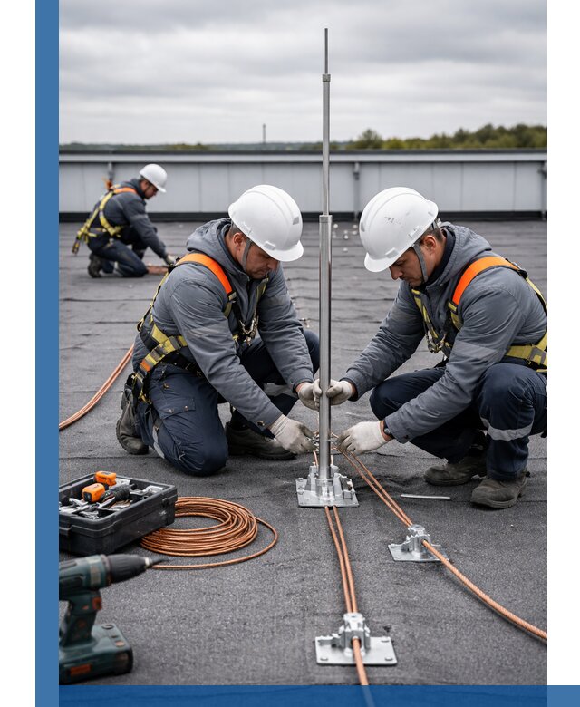 Монтаж молниезащиты на кровле в Ртищеве под ключ с гарантией