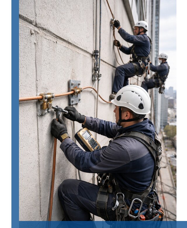 Монтаж системы заземления здания и молниезащиты в Ртищеве