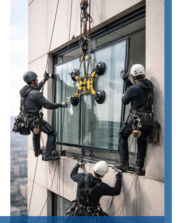 Монтаж стеклопакетов на высоте в Ртищеве от 3269 р. | ВЫСОТНИК-Ртщ