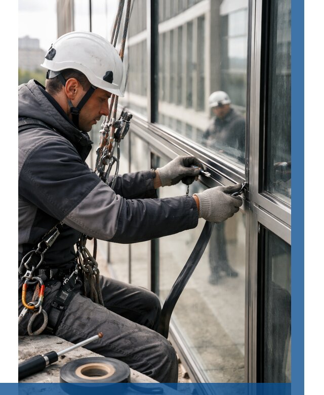 Ремонт витражных конструкций в Ртищеве от 3575 р. | ВЫСОТНИК-Ртщ