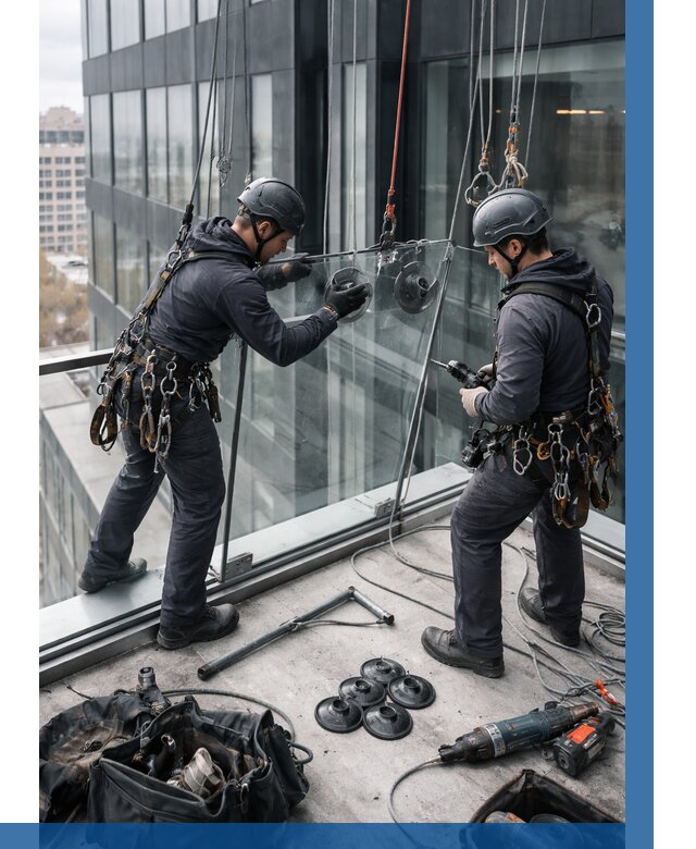 Монтаж стеклянных ограждений в Ртищеве от 2554 р. | ВЫСОТНИК-Ртщ