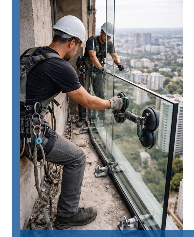 Монтаж стеклянных ограждений под ключ с гарантией в Ртищеве