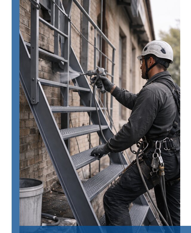 Покраска и антикоррозионная защита пожарных лестниц в Ртищеве