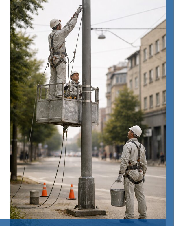 Покраска опор освещения в Ртищеве от 5108 р. | ВЫСОТНИК-Ртщ