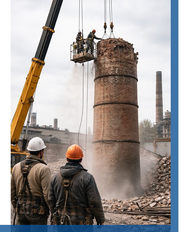 Демонтаж дымовой трубы в Ртищеве от 91935 р. | ВЫСОТНИК-Ртщ, смета