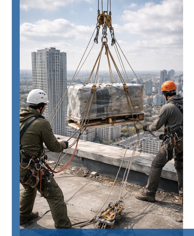 Подъем и монтаж крупногабаритных грузов на крышу в Ртищеве