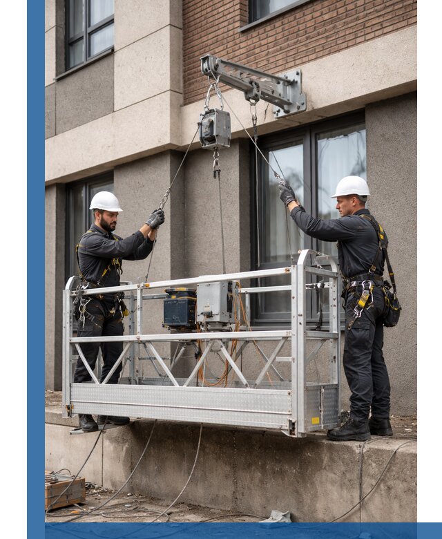 Монтаж и подъем фасадной люльки в Ртищеве с гарантией безопасности