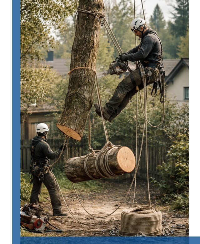 Валка деревьев частями в Ртищеве, безопасно и аккуратно