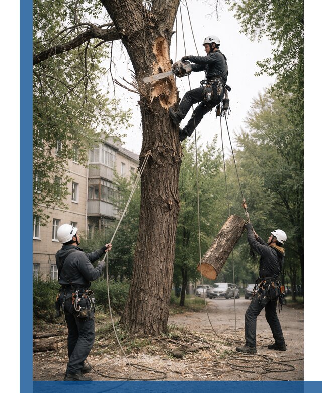 Срочное удаление аварийных деревьев в Ртищеве с гарантией безопасности