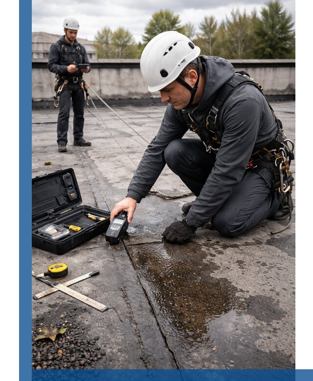 Обследование кровли на протечки и выявление дефектов в Ртищеве