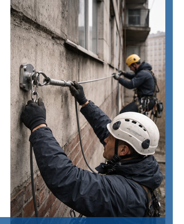 Монтаж анкерных линий в Ртищеве от 3065 р. | ВЫСОТНИК-Ртщ